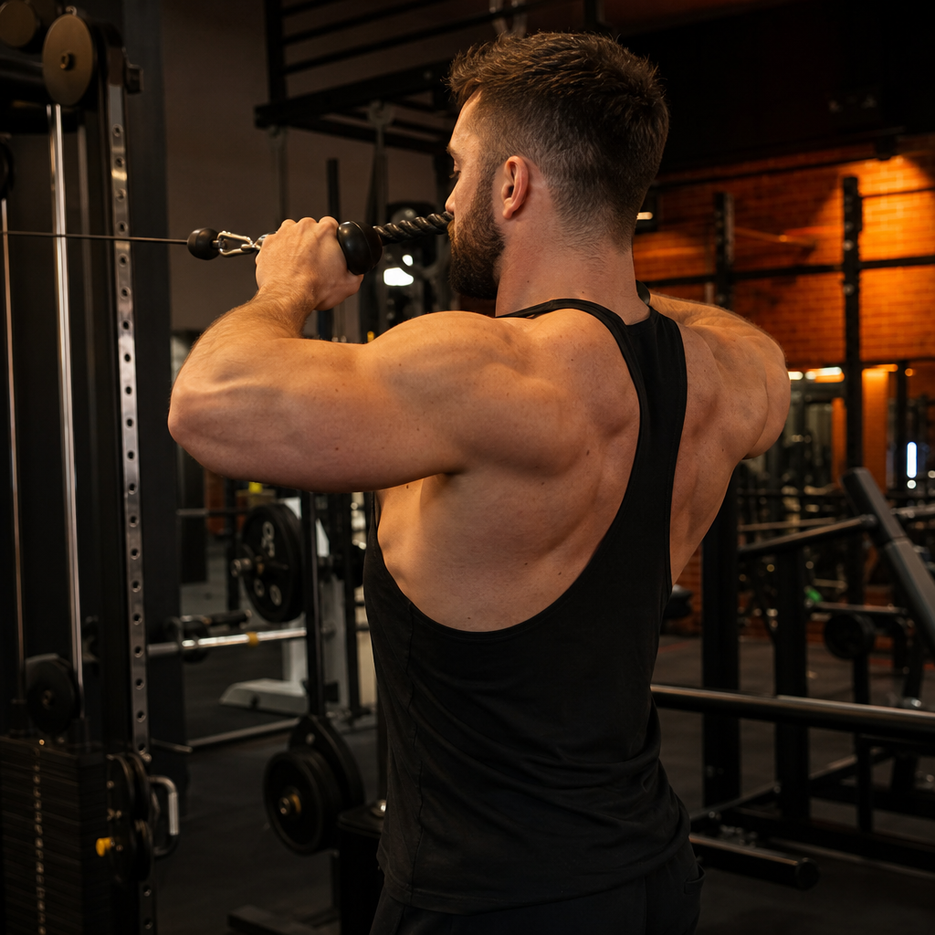 Face Pull Endposition mit Außenrotation